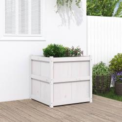 Jardinière d'extérieur blanc 70x70x70 cm bois de pin massif alsavelo