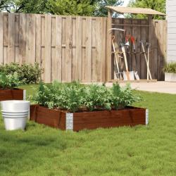 Jardinière marron 100x100 cm bois massif de pin alsavelo