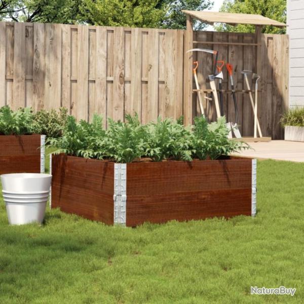 Jardinire marron 100x100 cm bois massif de pin alsavelo