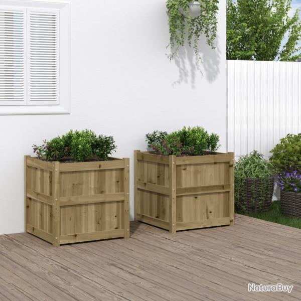 Jardinires 2 pcs bois de pin imprgn alsavelo
