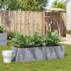 Jardinière gris 150x50 cm bois massif de pin alsavelo