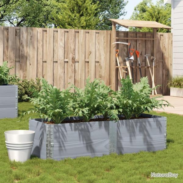 Jardinire gris 150x50 cm bois massif de pin alsavelo