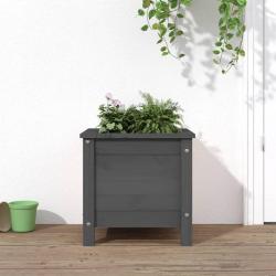 Jardinière gris 40x40x39 cm bois massif de pin alsavelo
