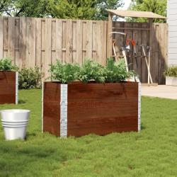 Jardinière marron 100x50 cm bois massif de pin alsavelo