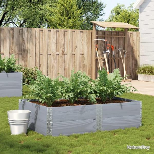 Jardinire gris 150x100 cm bois de pin massif alsavelo