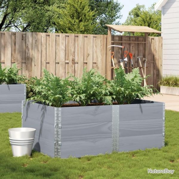 Jardinire gris 150x100 cm bois de pin massif alsavelo