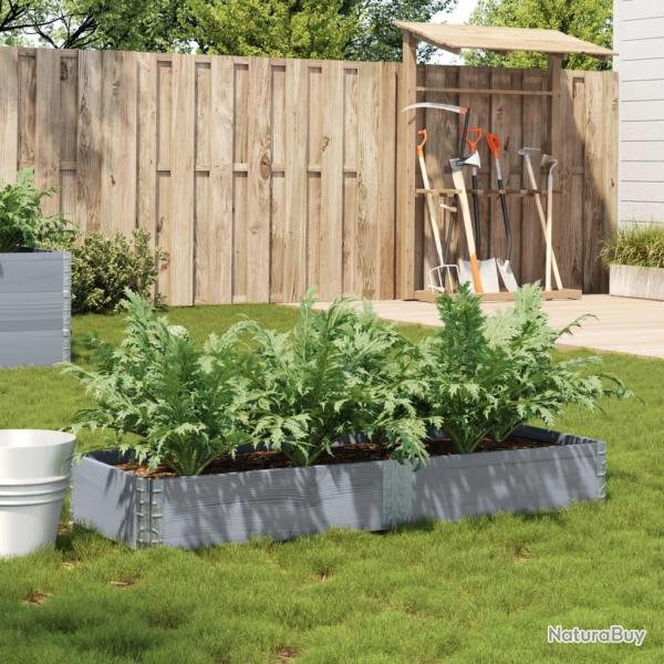 Jardinire gris 150x50 cm bois massif de pin alsavelo