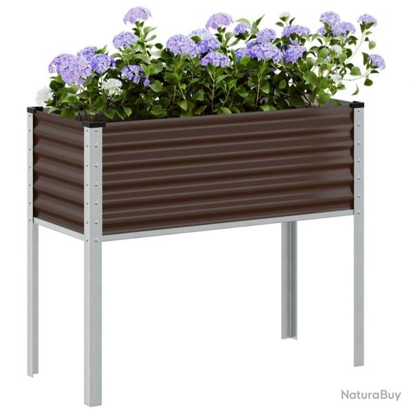Jardinire marron 100x41x90 cm acier alsavelo