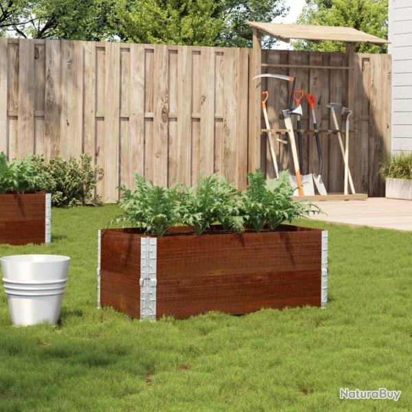 Jardinire marron 100x50 cm bois massif de pin alsavelo