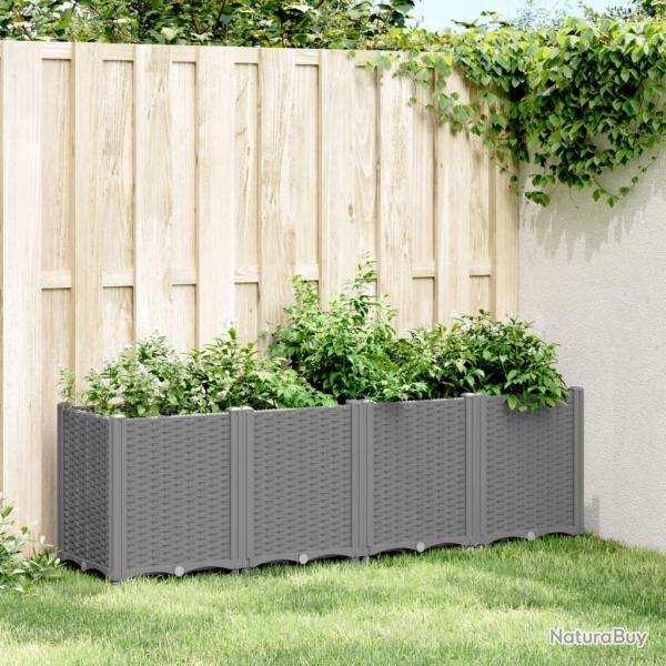 Jardinire gris clair 160x40x53 cm polypropylne alsavelo