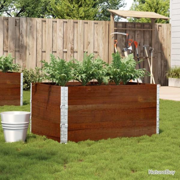 Jardinire marron 120x80 cm bois massif de pin alsavelo