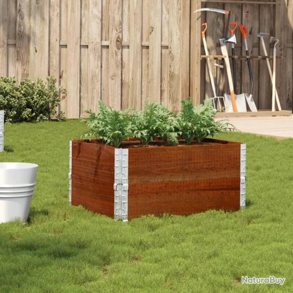 Jardinire marron 80x60 cm bois massif de pin alsavelo