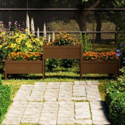 Jardinière Marron miel 245,5x44x75 cm Bois massif de pin alsavelo