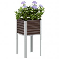 Jardinière marron 45x45x88 cm acier alsavelo