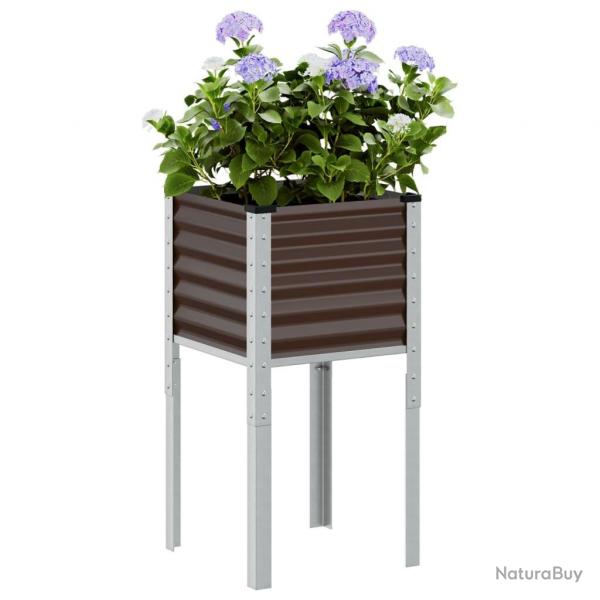 Jardinire marron 45x45x88 cm acier alsavelo