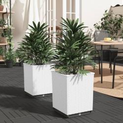 Jardinières 2 pcs blanc 30x30x37 cm polypropylène alsavelo