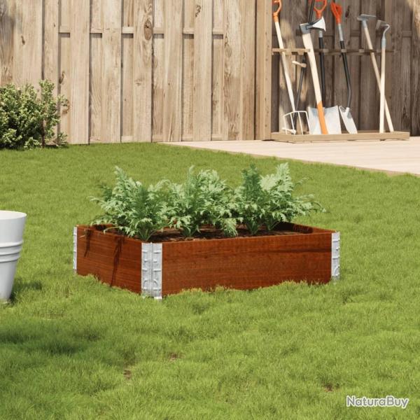 Jardinire marron 80x60 cm bois massif de pin alsavelo