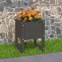 Jardinière Gris 40x40x52,5 cm Bois massif de pin alsavelo
