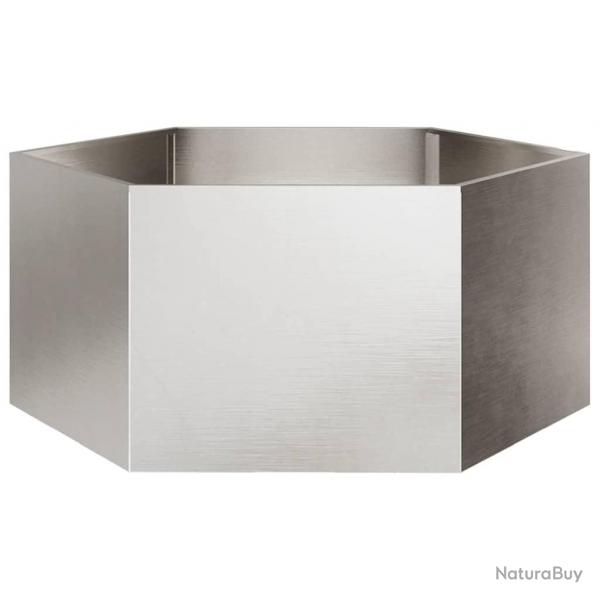 Jardinire hexagone 104x90x45 cm acier inoxydable alsavelo