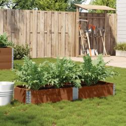 Jardinière marron 150x50 cm bois massif de pin alsavelo