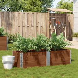 Jardinière marron 150x50 cm bois massif de pin alsavelo