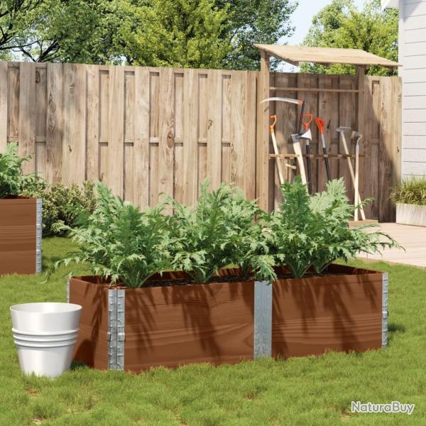 Jardinire marron 150x50 cm bois massif de pin alsavelo