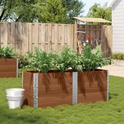 Jardinière marron 150x50 cm bois massif de pin alsavelo