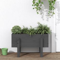Jardinière gris 62x30x38 cm bois massif de pin alsavelo