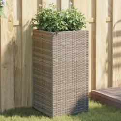 Jardinière gris 40x40x80 cm résine tressée alsavelo