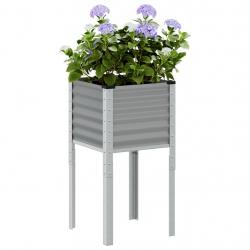 Jardinière gris 45x45x88 cm acier alsavelo