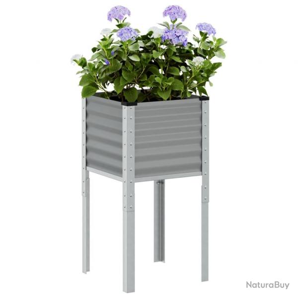 Jardinire gris 45x45x88 cm acier alsavelo