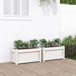 Jardinières 2 pcs blanc bois de pin massif alsavelo