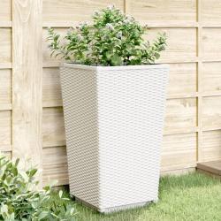 Jardinières 2 pcs blanc 32,5x32,5x57 cm polypropylène alsavelo