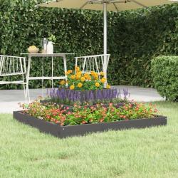 Jardinière Gris 80x80x27 cm Bois massif de pin alsavelo