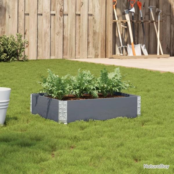 Jardinire gris 80x60 cm bois massif de pin alsavelo