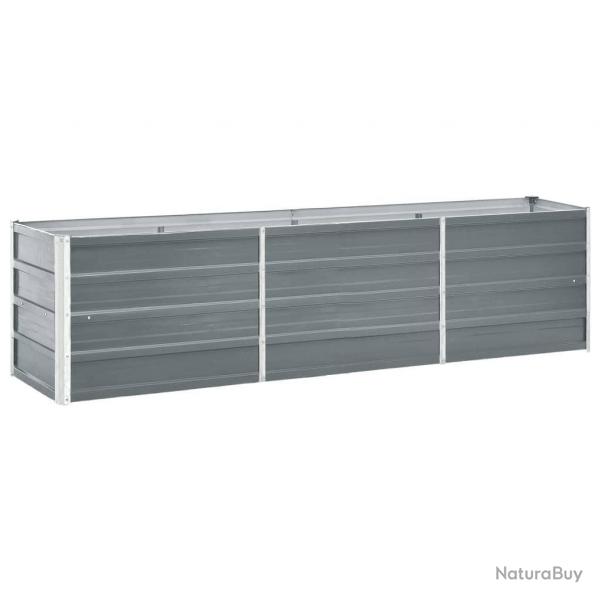 Jardinire surleve acier galvanis 240x40x45 cm gris alsavelo