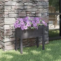 Jardinière Gris 70x31x70 cm Bois de pin massif alsavelo