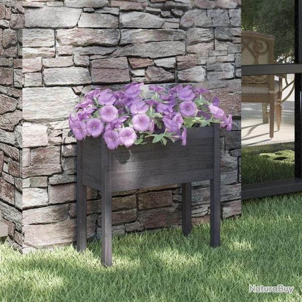 Jardinire Gris 70x31x70 cm Bois de pin massif alsavelo