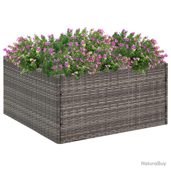 Jardinire Gris 80x80x40 cm Rsine tresse alsavelo