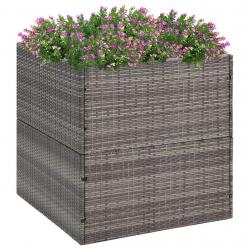 Jardinière Gris 80x80x80 cm Résine tressée alsavelo
