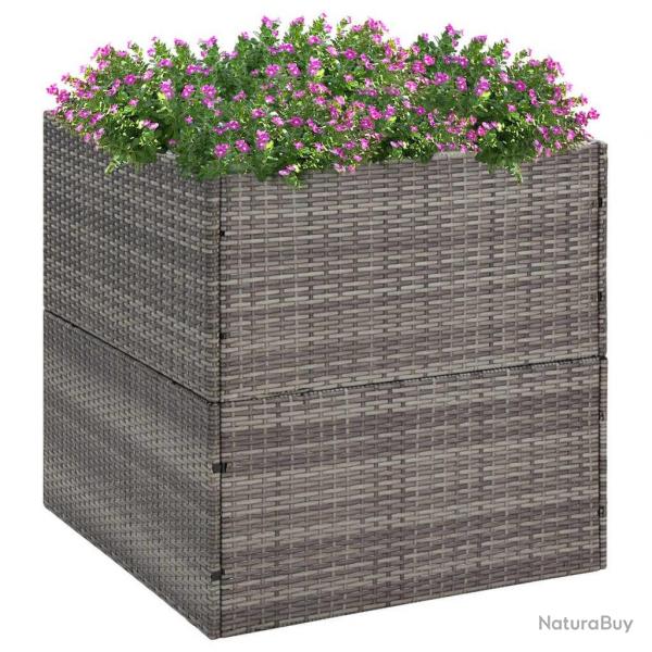Jardinire Gris 80x80x80 cm Rsine tresse alsavelo