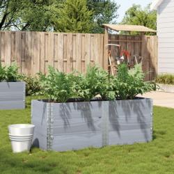 Jardinière gris 150x50 cm bois massif de pin alsavelo