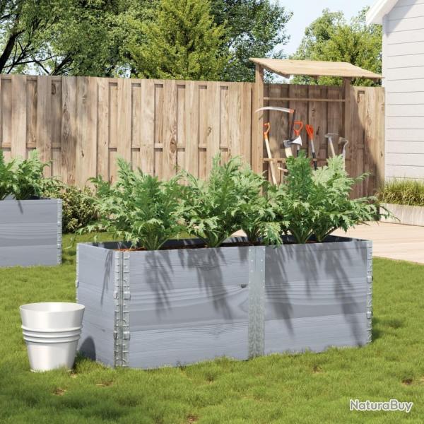Jardinire gris 150x50 cm bois massif de pin alsavelo