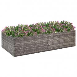 Jardinière Gris 157x80x40 cm Résine tressée alsavelo