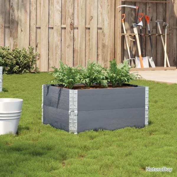 Jardinire gris 80x60 cm bois massif de pin alsavelo
