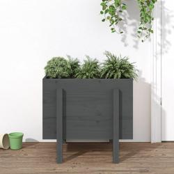 Jardinière gris 62x50x57 cm bois massif de pin alsavelo