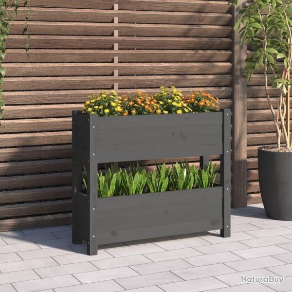 Jardinire Gris 77x25x66 cm Bois massif de pin alsavelo