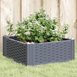 Jardinière avec piquets bleu gris 42,5x42,5x28,5 cm PP alsavelo