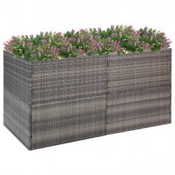 Jardinière Gris 157x80x80 cm Résine tressée alsavelo