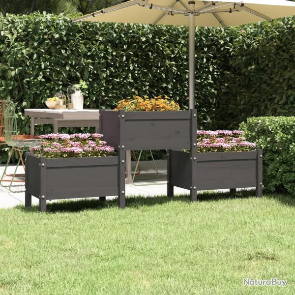 Jardinire Gris 178,5x44x75 cm Bois massif de pin alsavelo